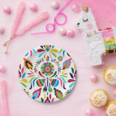 Farbiges mexikanisches Otomi-Schmetterling-Blume-M Pappteller (Party)