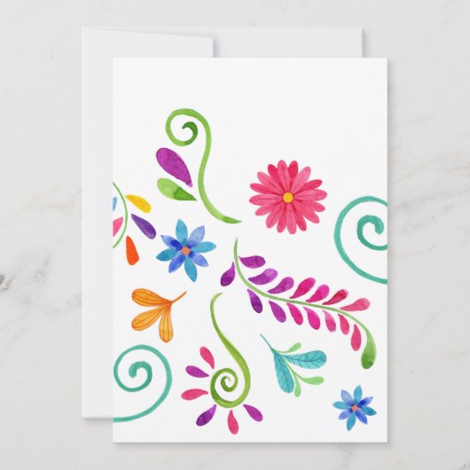 Farbiges mexikanisches Theme Fiesta Brautparty Einladung (Rückseite)