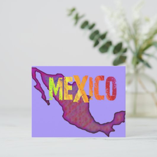 Farbiges Mexiko Postkarte (Stehend Vorderseite)