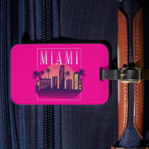 Farbiges Miami Florida Retro-City-Logo Gepäckanhänger
