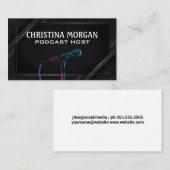 Farbiges Mikrofon | Podcaster | Talk Show Host Visitenkarte (Vorne/Hinten)