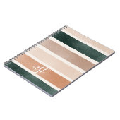 Farbiges, minimalistisch gestreiftes Papier, das a Notizblock (Linke Seite)