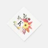 Farbiges Mit Monogramm Papier für den Herbst Serviette (Ecke)