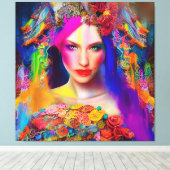 Farbiges Mixed Media Fashion Model Leinwanddruck (Insitu (Holzboden))