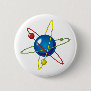 Farbiges Modell des Atom Button