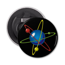 Farbiges Modell des Atom Flaschenöffner