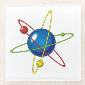 Farbiges Modell des Atom Glasuntersetzer (Vorderseite)