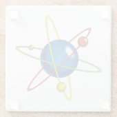 Farbiges Modell des Atom Glasuntersetzer (Rückseite)