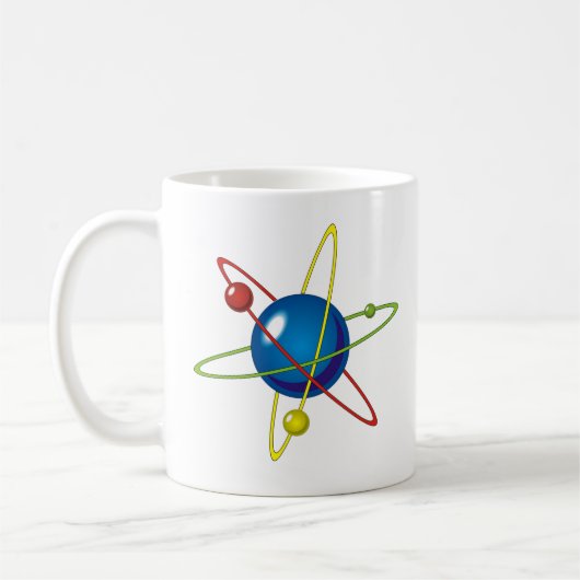 Farbiges Modell des Atom Kaffeetasse (Links)