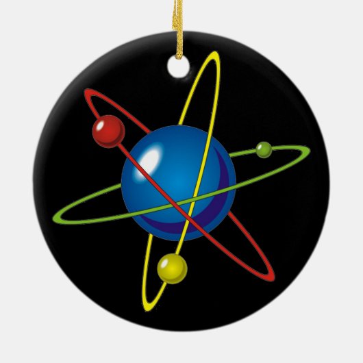 Farbiges Modell des Atom Keramik Ornament (Hinten)