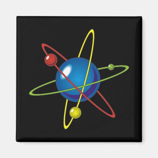 Farbiges Modell des Atom Magnet (Vorne)