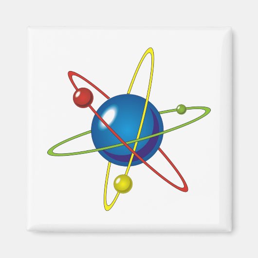 Farbiges Modell des Atom Magnet (Vorne)