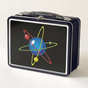 Farbiges Modell des Atom Metall Brotdose