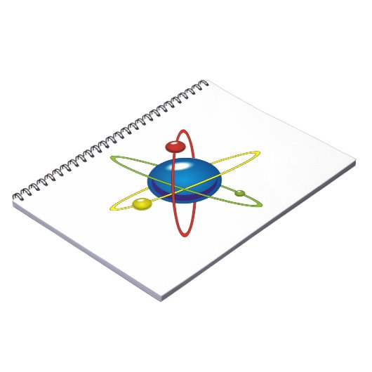 Farbiges Modell des Atom Notizblock (Linke Seite)