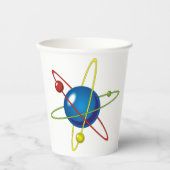 Farbiges Modell des Atom Pappbecher (Vorderseite)