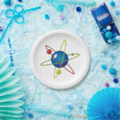 Farbiges Modell des Atom Pappteller (Party)