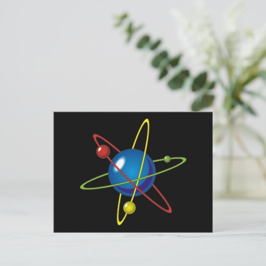Farbiges Modell des Atom Postkarte (Stehend Vorderseite)
