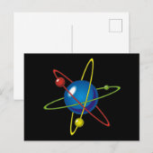 Farbiges Modell des Atom Postkarte (Vorne/Hinten)