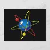 Farbiges Modell des Atom Postkarte (Vorderseite)