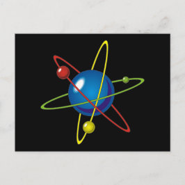 Farbiges Modell des Atom Postkarte