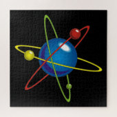 Farbiges Modell des Atom Puzzle (Horizontal)