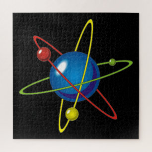 Farbiges Modell des Atom Puzzle