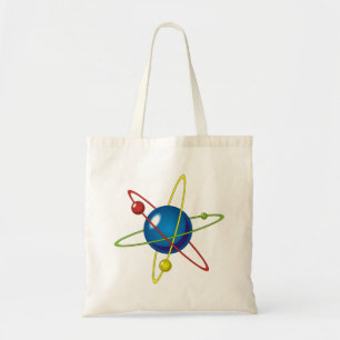 Farbiges Modell des Atom Tragetasche