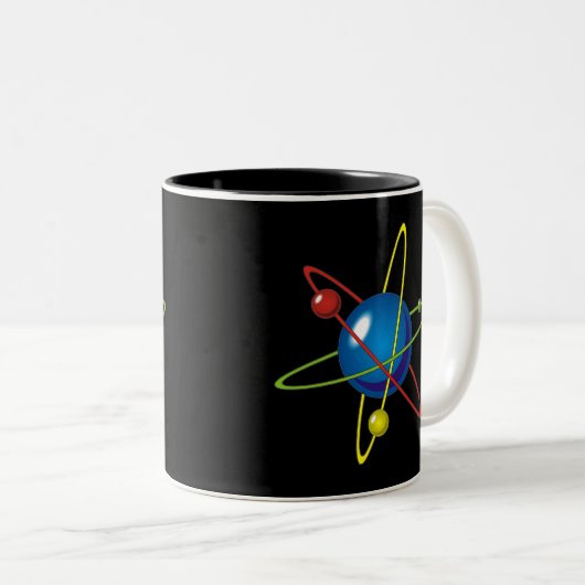 Farbiges Modell des Atom Zweifarbige Tasse (VorderseiteRechts)