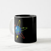 Farbiges Modell des Atom Zweifarbige Tasse (Vorderseite Links)