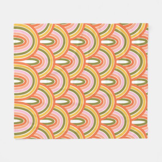 Farbiges Modern Ästhetisches Boho-Regenbogenmuster Fleecedecke (Vorderseite (Horizontal))