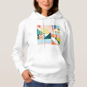 Farbiges modernes geometrisches Abstraktes Muster Hoodie (Vorderseite)