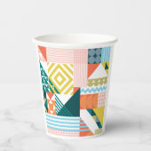 Farbiges modernes geometrisches Abstraktes Muster Pappbecher (Vorderseite)