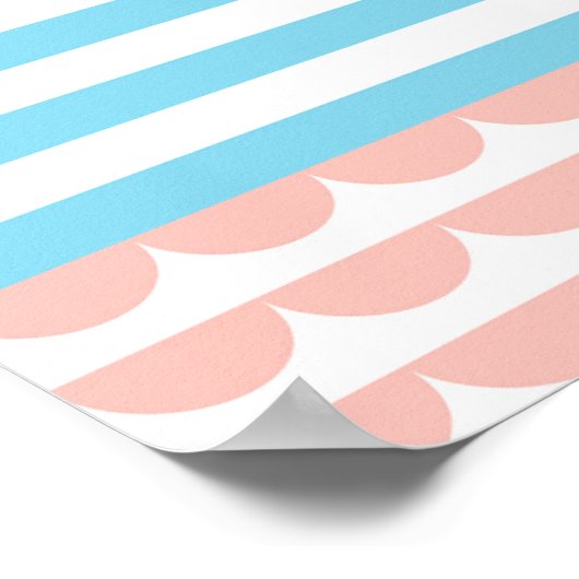 Farbiges modernes geometrisches Abstraktes Muster Poster (Ecke)