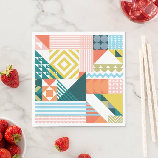 Farbiges modernes geometrisches Abstraktes Muster Serviette (Beispiel)