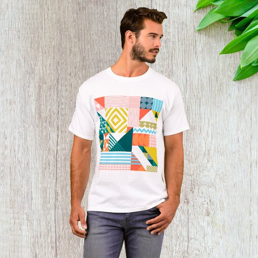 Farbiges modernes geometrisches Abstraktes Muster T-Shirt