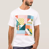 Farbiges modernes geometrisches Abstraktes Muster T-Shirt (Vorderseite)
