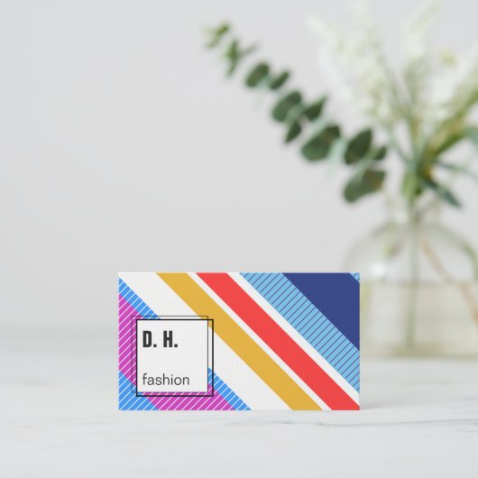 Farbiges modernes geometrisches Design Visitenkarte (Stehend Vorderseite)