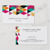 Farbiges modernes geometrisches Design Visitenkarte (Vorne/Hinten)