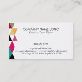 Farbiges modernes geometrisches Design Visitenkarte (Rückseite)