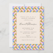 Farbiges modernes geometrisches, gelbes Brautparty Einladung (Vorderseite)