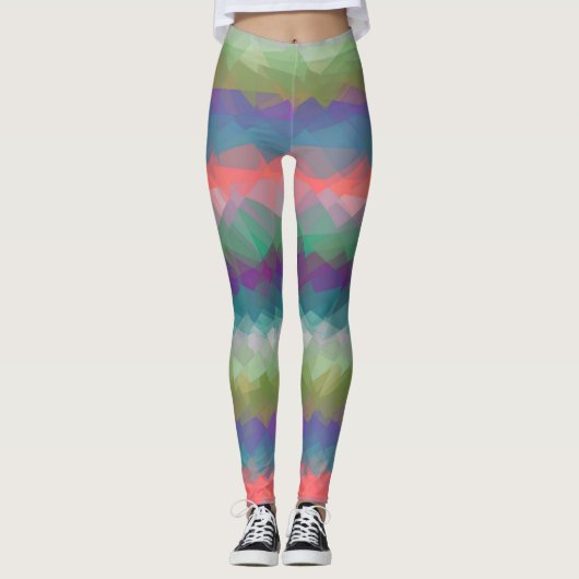 Farbiges modernes geometrisches Muster #40 Leggings (Vorderseite)