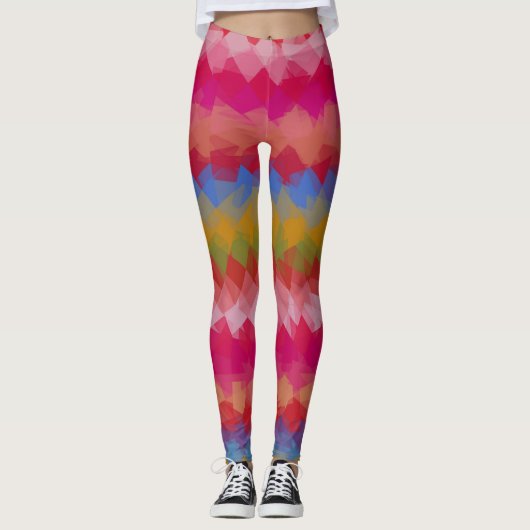 Farbiges modernes geometrisches Muster #43 Leggings (Vorderseite)