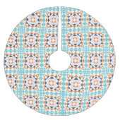 Farbiges modernes geometrisches Muster aus Quilblö Polyester Weihnachtsbaumdecke (Vorderseite)