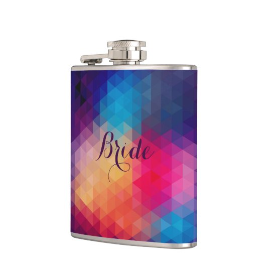 Farbiges modernes geometrisches Muster Flachmann (Links)