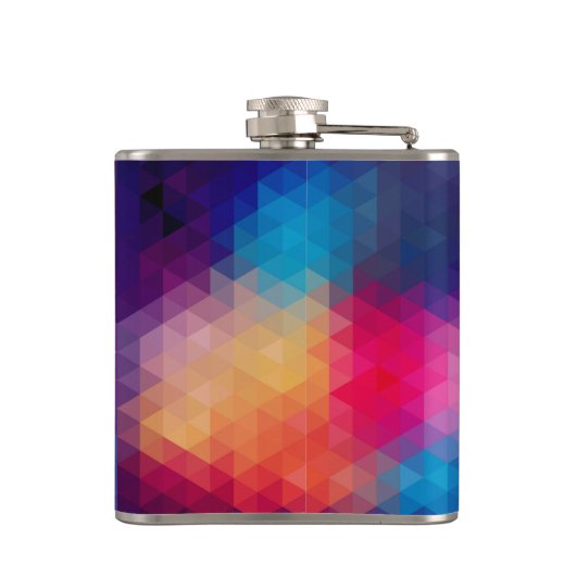 Farbiges modernes geometrisches Muster Flachmann (Rückseite)