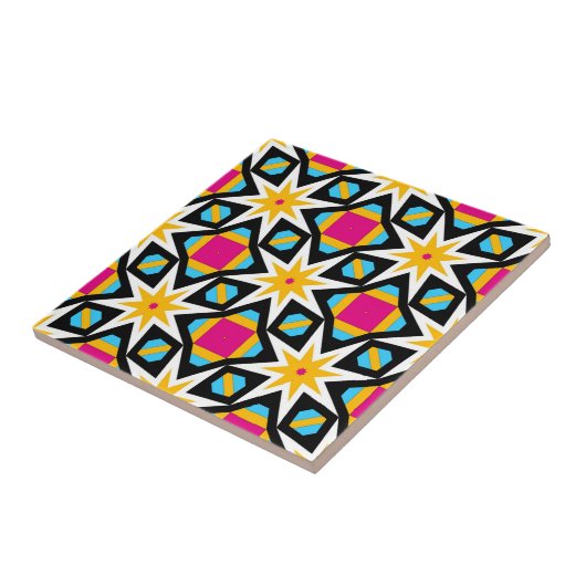 Farbiges modernes geometrisches Muster Fliese (Seite)