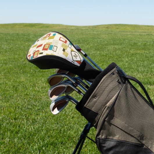 Farbiges modernes geometrisches Muster Golf Headcover (In SItu)