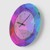 Farbiges modernes geometrisches Muster Große Wanduhr (Winkel)