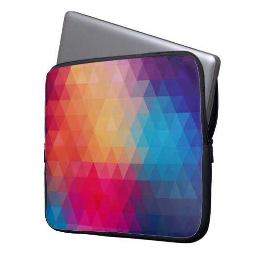 Farbiges modernes geometrisches Muster Laptopschutzhülle (Vorderseite Links)