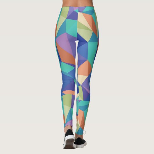 Farbiges modernes geometrisches Muster Leggings (Rückseite)